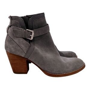 SAM EDELMAN Maurine Gray Suede Heeled Ankle Boots. Size US 7.5